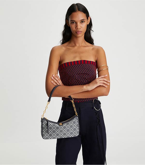 Tory Burch T Monogram 緹花單肩斜挎包