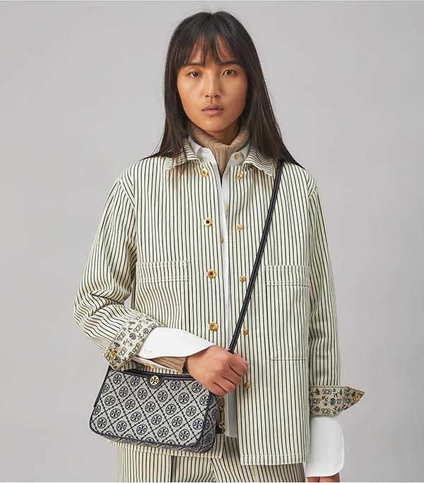 Tory Burch T Monogram 緹花單肩斜挎包